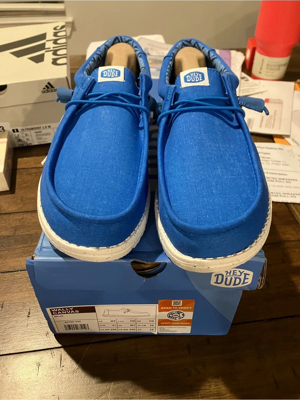 Hey Dude Wally Canvas Slip-On Shoes - Royal Blue Sz 8